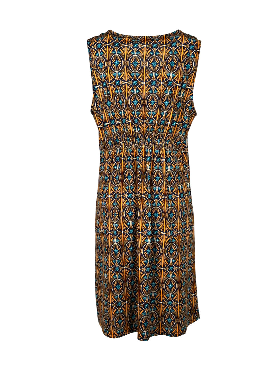 FEELING by JUSTMINE E2809 6125 abito donna blu arancio Made in Italy