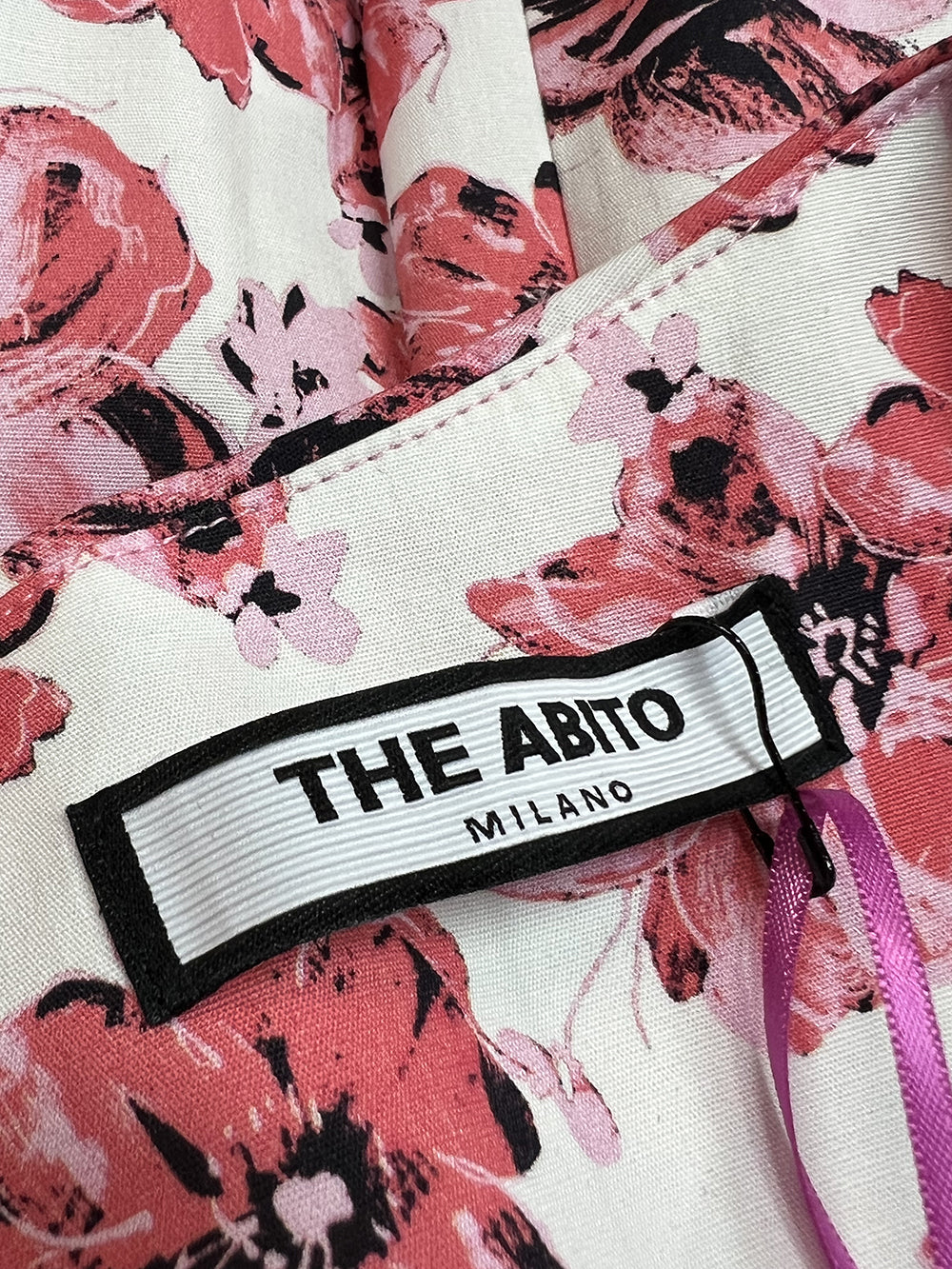 THE ABITO MILANO AB64PS abito donna floreale rosa Made in Italy