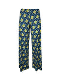 JUSTMINE E2771 1246 pantalone donna palazzo jersey azzurro giallo blu