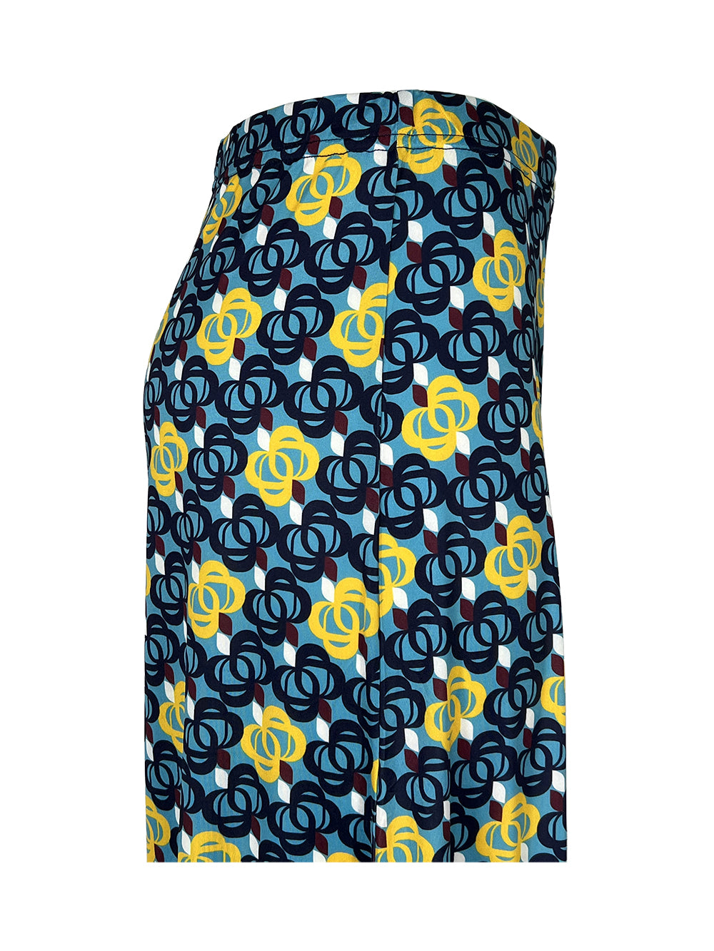 JUSTMINE E2771 1246 pantalone donna palazzo jersey azzurro giallo blu