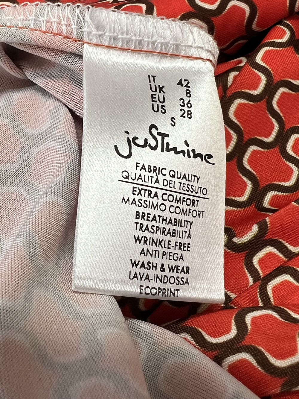 JUSTMINE E2771 1267 pantalone donna palazzo jersey arancio marrone MADE IN ITALY