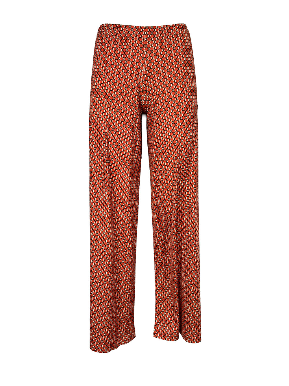 JUSTMINE E2771 1267 pantalone donna palazzo jersey arancio marrone MADE IN ITALY