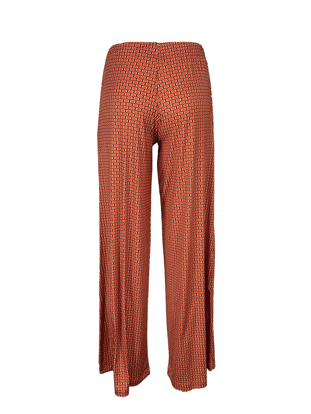 JUSTMINE E2771 1267 pantalone donna palazzo jersey arancio marrone MADE IN ITALY