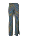 JUSTMINE E2747 1266 pantalone donna palazzo blu multicolor jersey MADE IN ITALY