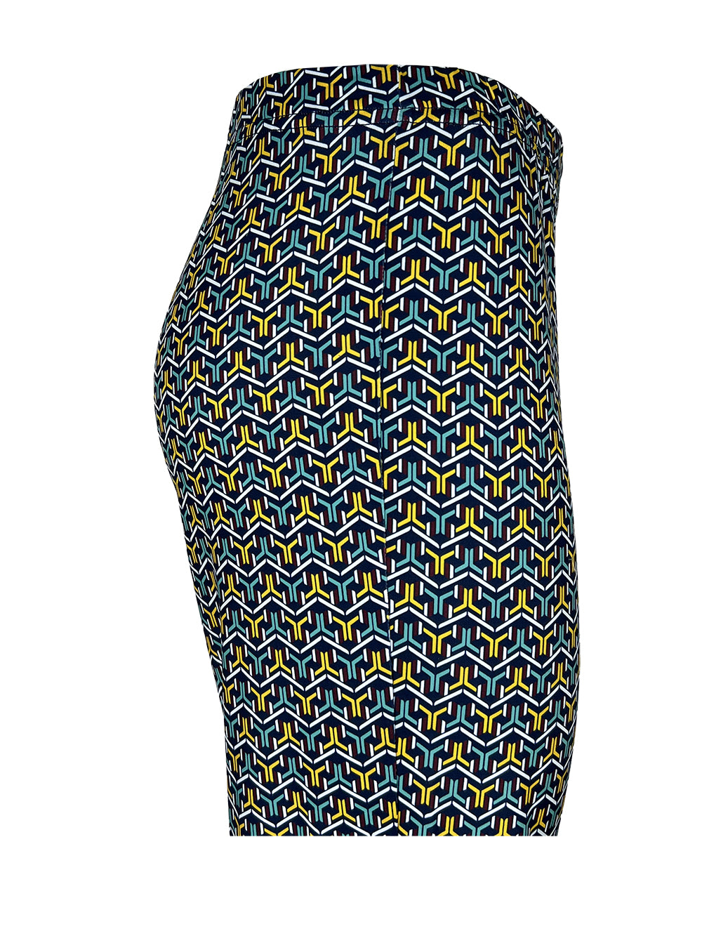 JUSTMINE E2747 1266 pantalone donna palazzo blu multicolor jersey MADE IN ITALY