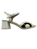GIANMARCO SORELLI 2067/FLOW sandalo donna panna nero Made in Italy