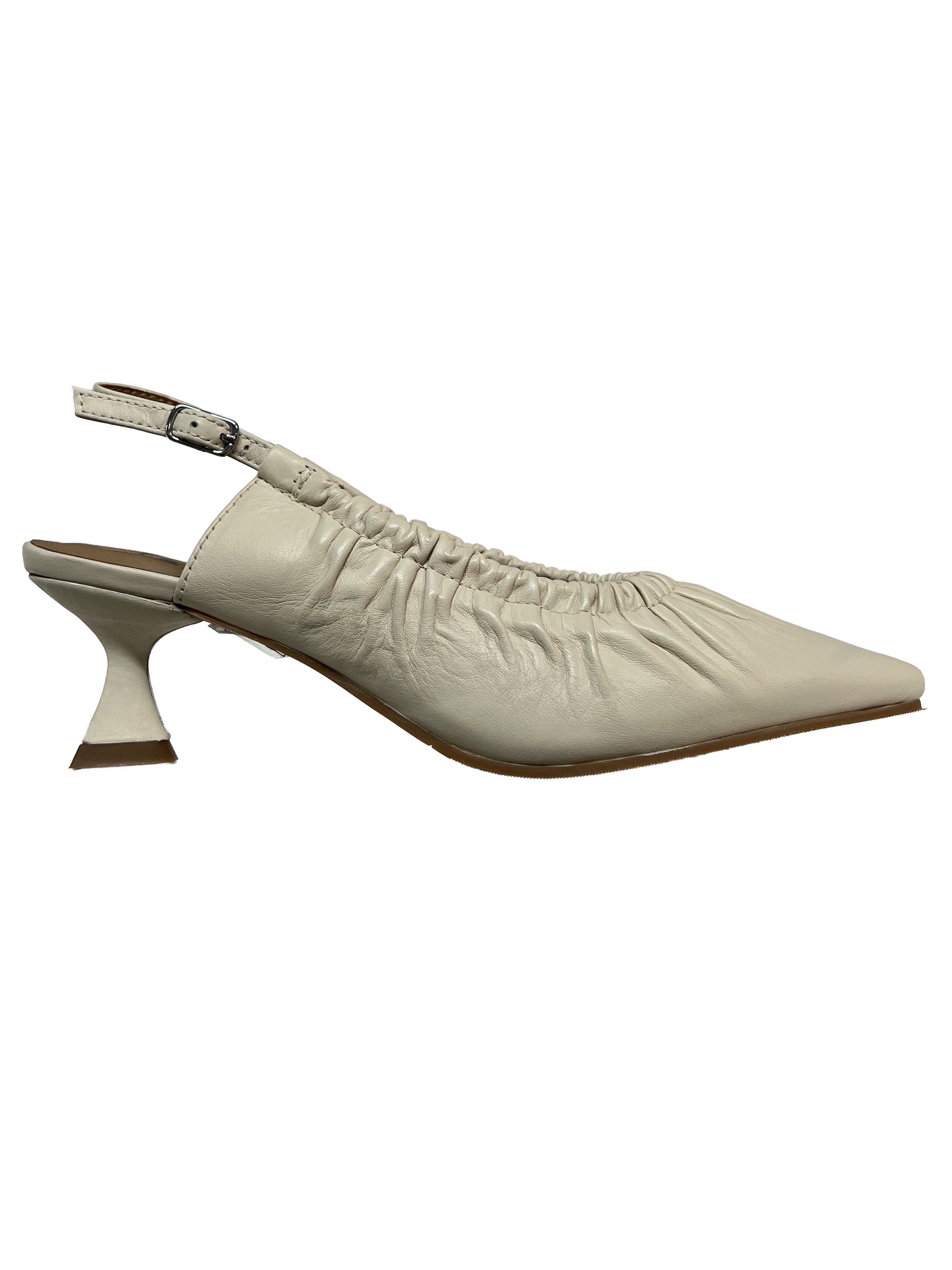 LA VITRINA PAOLA 50 V4 sling-back donna avorio pelle tacco 5