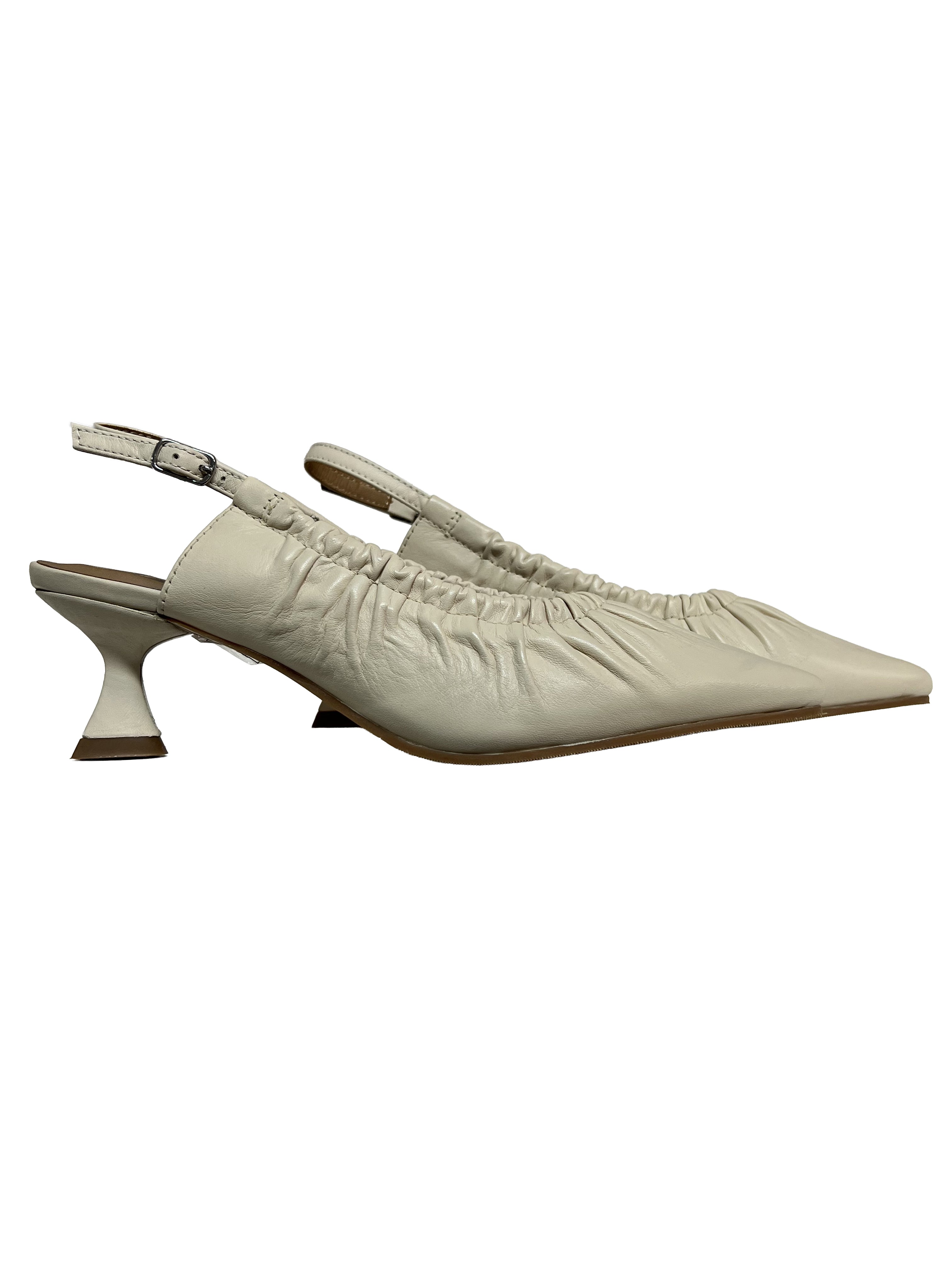 LA VITRINA PAOLA 50 V4 sling-back donna avorio pelle tacco 5