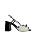 GIANMARCO SORELLI 3061/RUBY VIMINI sandalo donna nero bianco argento