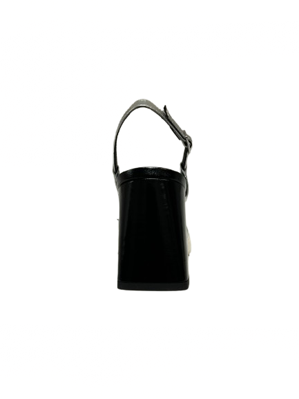 GIANMARCO SORELLI 3061/RUBY VIMINI sandalo donna nero bianco argento