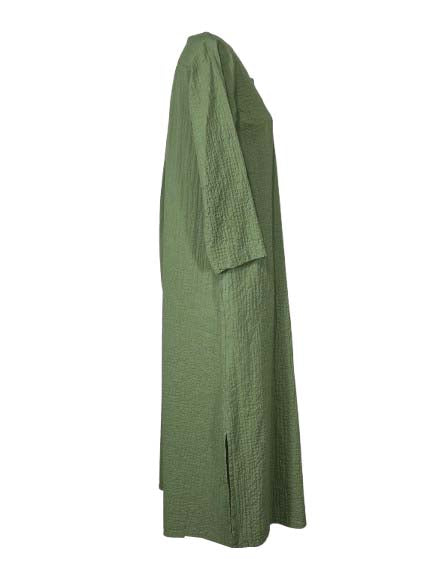 4.10 BottegaChilometriZero DD26702 abito lungo verde Made in Italy