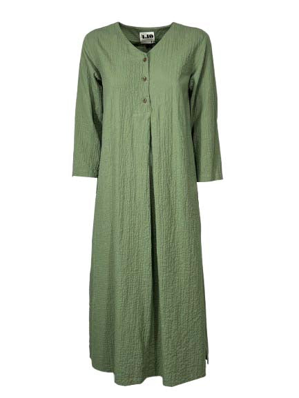 4.10 BottegaChilometriZero DD26702 abito lungo verde Made in Italy
