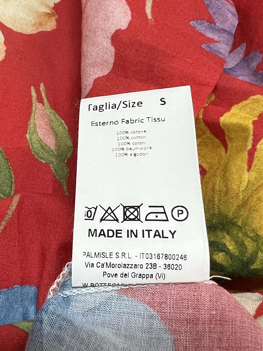 4.10 BottegaChilometriZero DD26708 abito donna floreale rosso Made in Italy