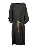 4.10 BottegaChilometriZero DD26740 abito donna lino nero Made in Italy