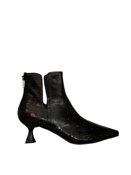 LA VITRINA ASSISI-50 stivale basso donna nero traforato pelle