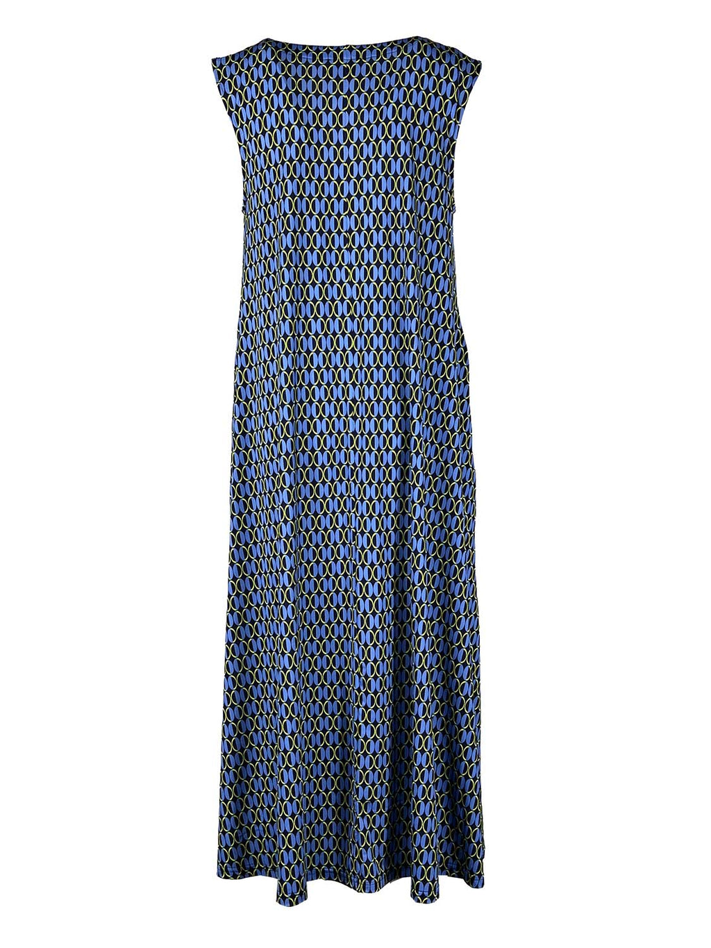 FEELING by JUSTMINE E2699 6135 abito donna fantasia blu Made in Italy