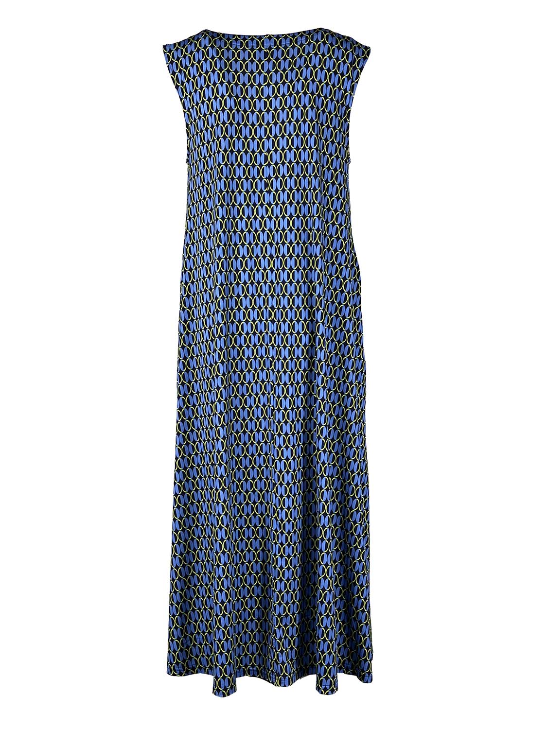 FEELING by JUSTMINE E2699 6135 abito donna fantasia blu Made in Italy