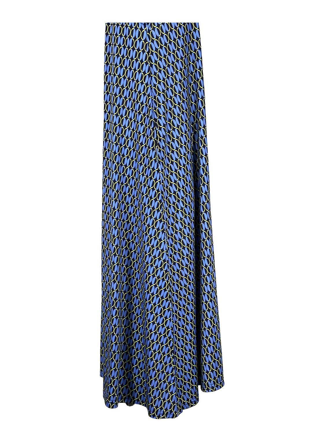 FEELING by JUSTMINE E2699 6135 abito donna fantasia blu Made in Italy