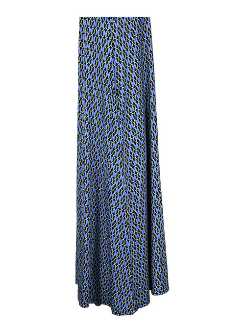 FEELING by JUSTMINE E2699 6135 abito donna fantasia blu Made in Italy