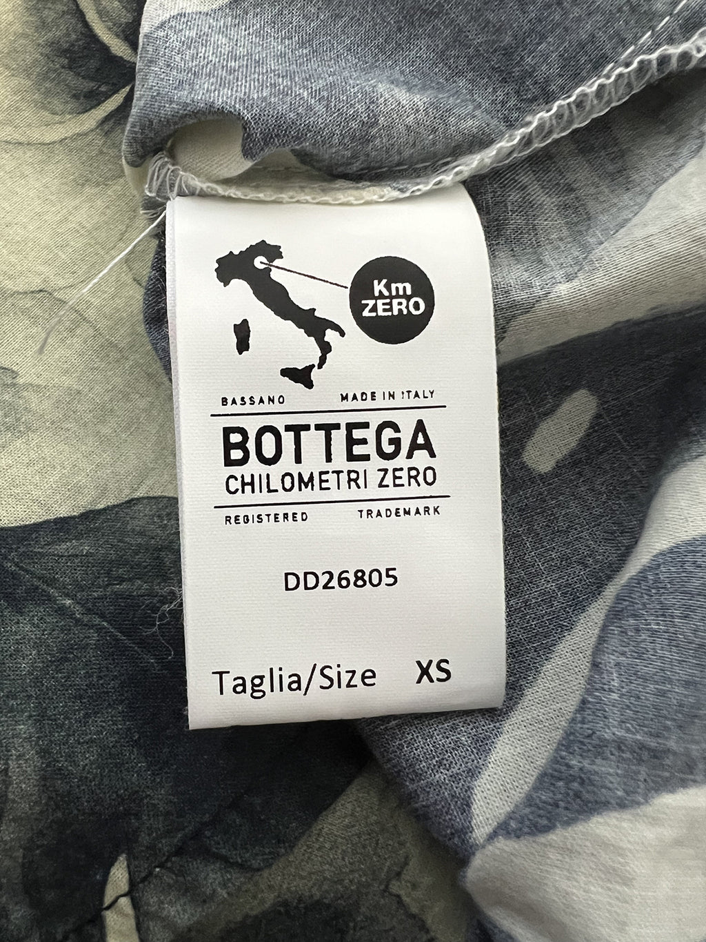 4.10 BottegaChilometriZero DD26805 GURU camicia donna tropical giallo chiaro / grigio / blu Made in Italy