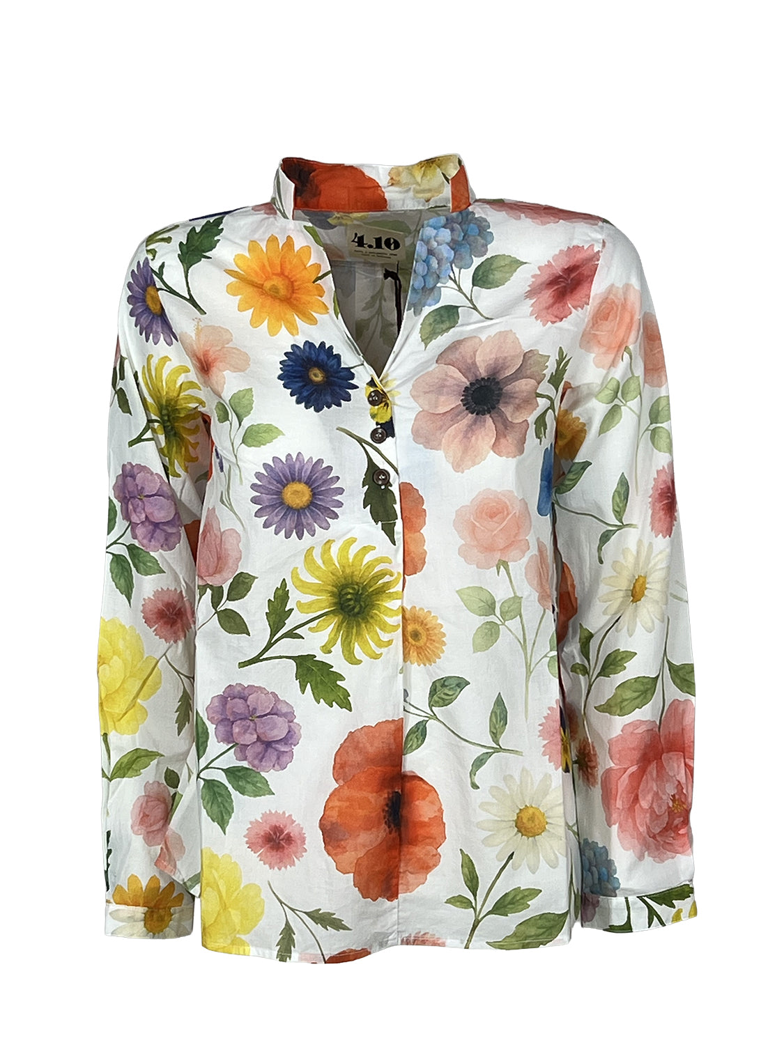 4.10 BottegaChilometriZero DD26805 GURU camicia donna bianco/multicolor