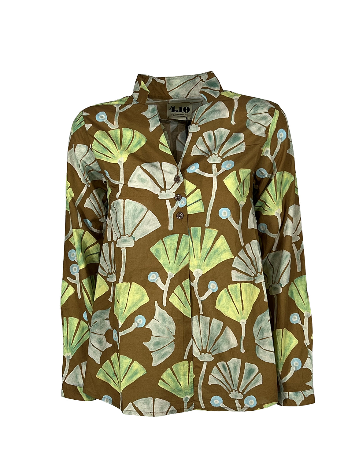 4.10 BottegaChilometriZero DD26805 GURU camicia donna biscotto/verde