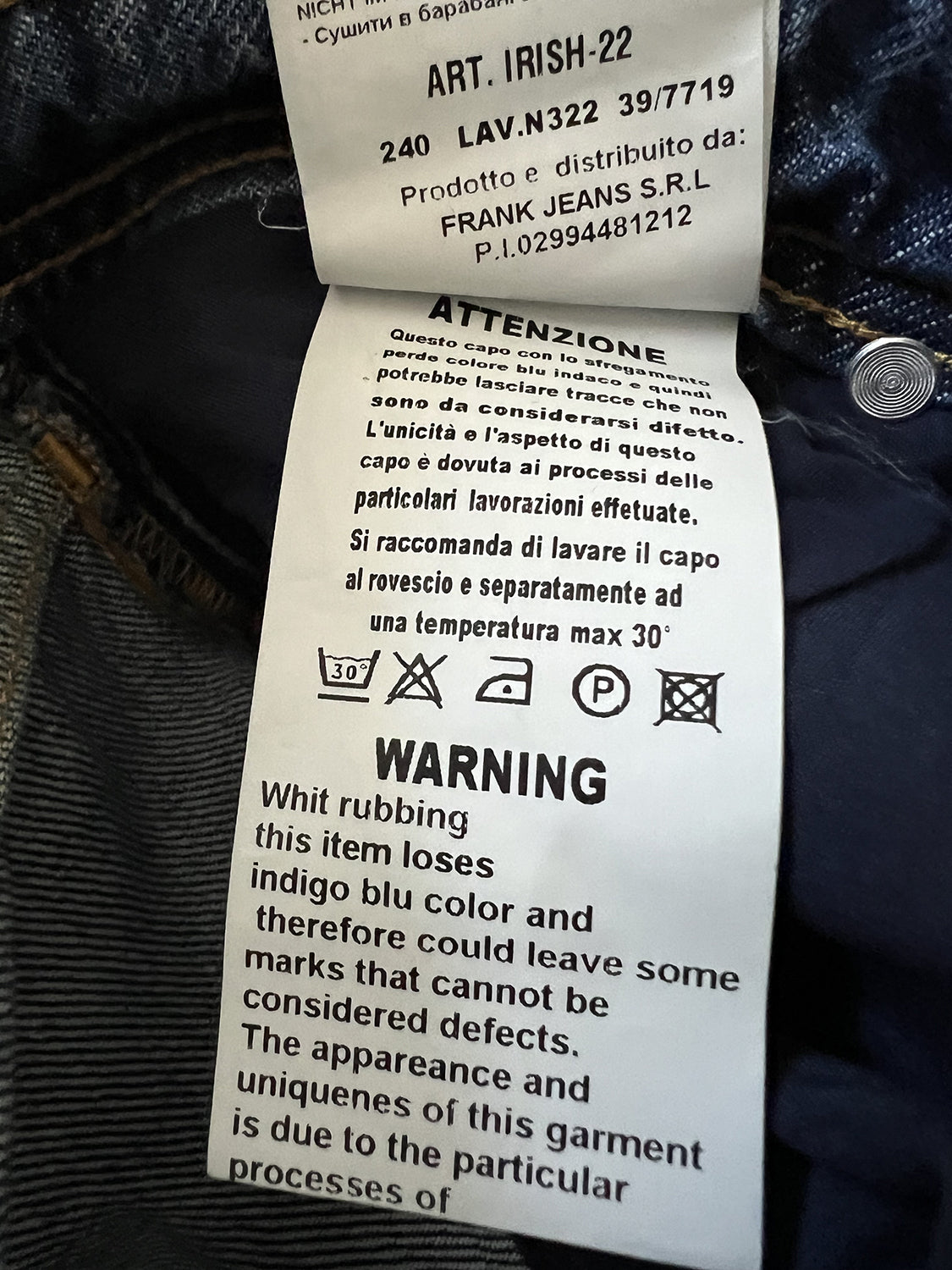 NOIR’N’BLEU IRISH-22 Jeans Donna Straight Blu Medio Stone Washed 100% Cotone Made in Italy