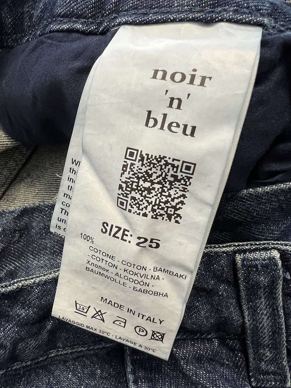 NOIR’N’BLEU ANDY-9 Jeans Donna Boyfriend Blu Medio Stone Washed Made in Italy