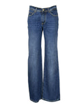 NOIR’N’BLEU IRISH-22 Jeans Donna Straight Blu Medio Stone Washed 100% Cotone Made in Italy