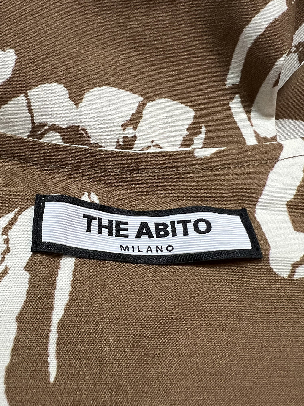 THE ABITO MILANO AB04PS abito donna tabacco fiori bianchi Made in Italy