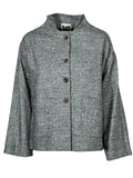 4.10 by BottegaChilometriZero Giacca donna grigio chiaro sale e pepe DD25313 COLLO ZEBRA