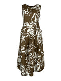 THE ABITO MILANO AB04PS abito donna tabacco fiori bianchi Made in Italy