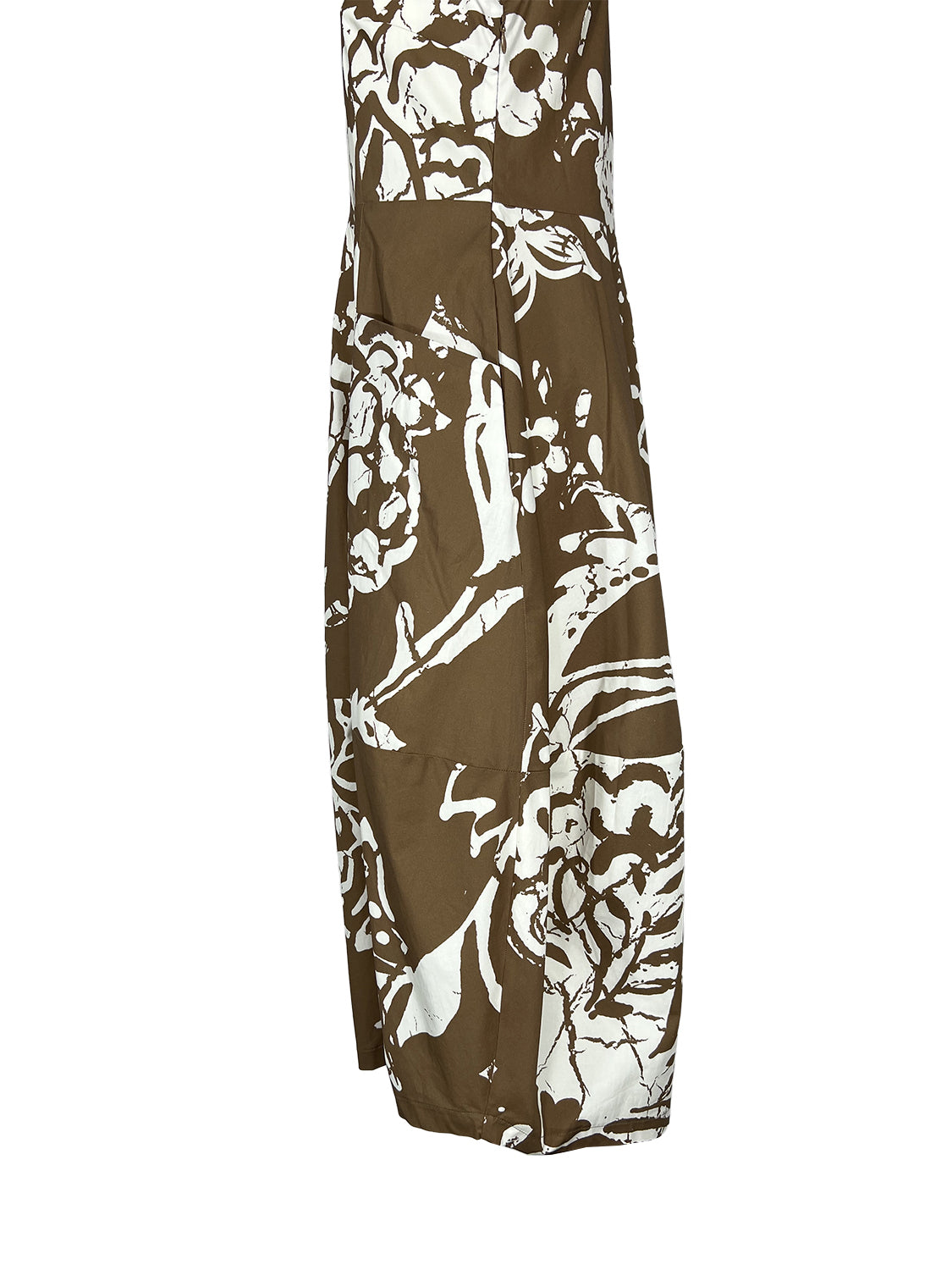THE ABITO MILANO AB04PS abito donna tabacco fiori bianchi Made in Italy