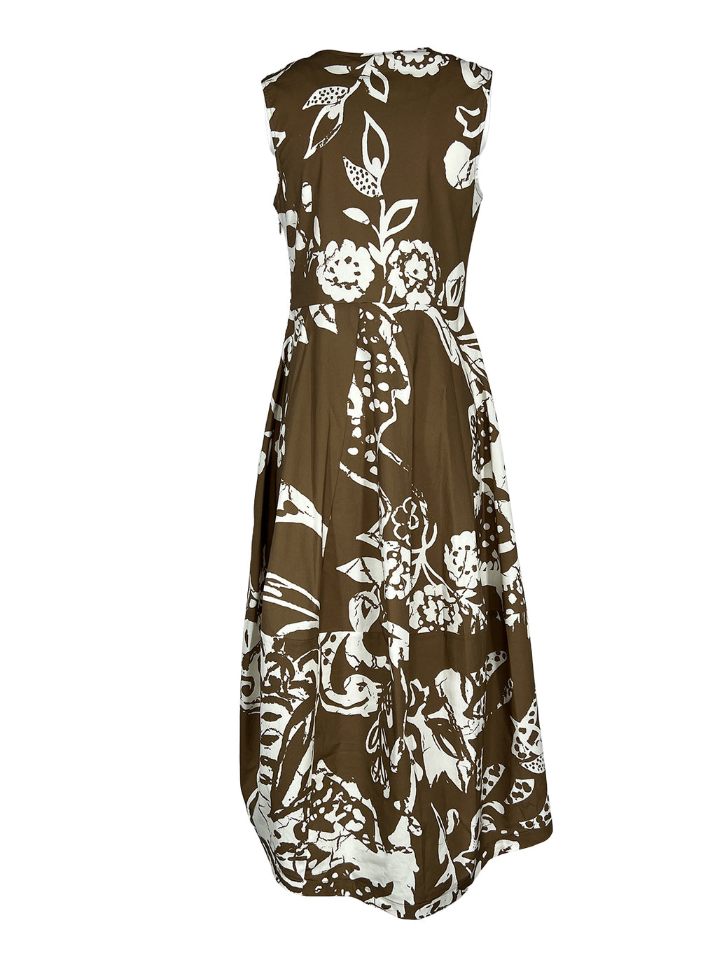 THE ABITO MILANO AB04PS abito donna tabacco fiori bianchi Made in Italy