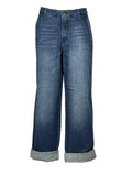 NOIR’N’BLEU ANDY-9 Jeans Donna Boyfriend Blu Medio Stone Washed Made in Italy
