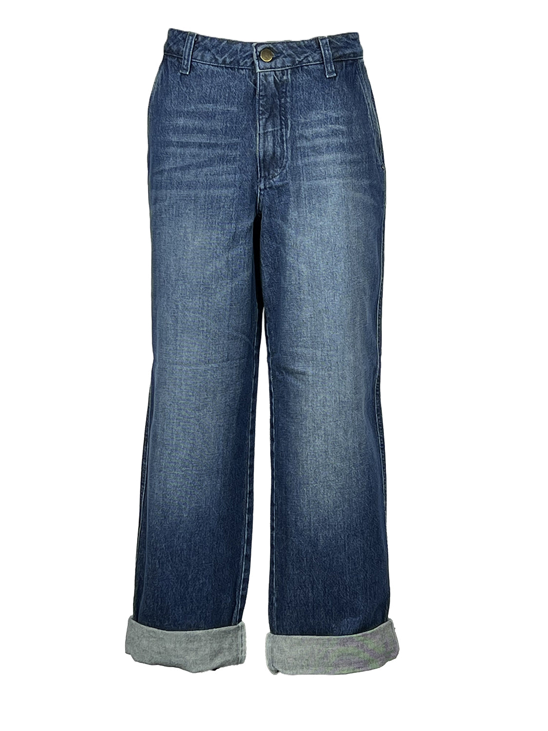 NOIR’N’BLEU ANDY-9 Jeans Donna Boyfriend Blu Medio Stone Washed Made in Italy