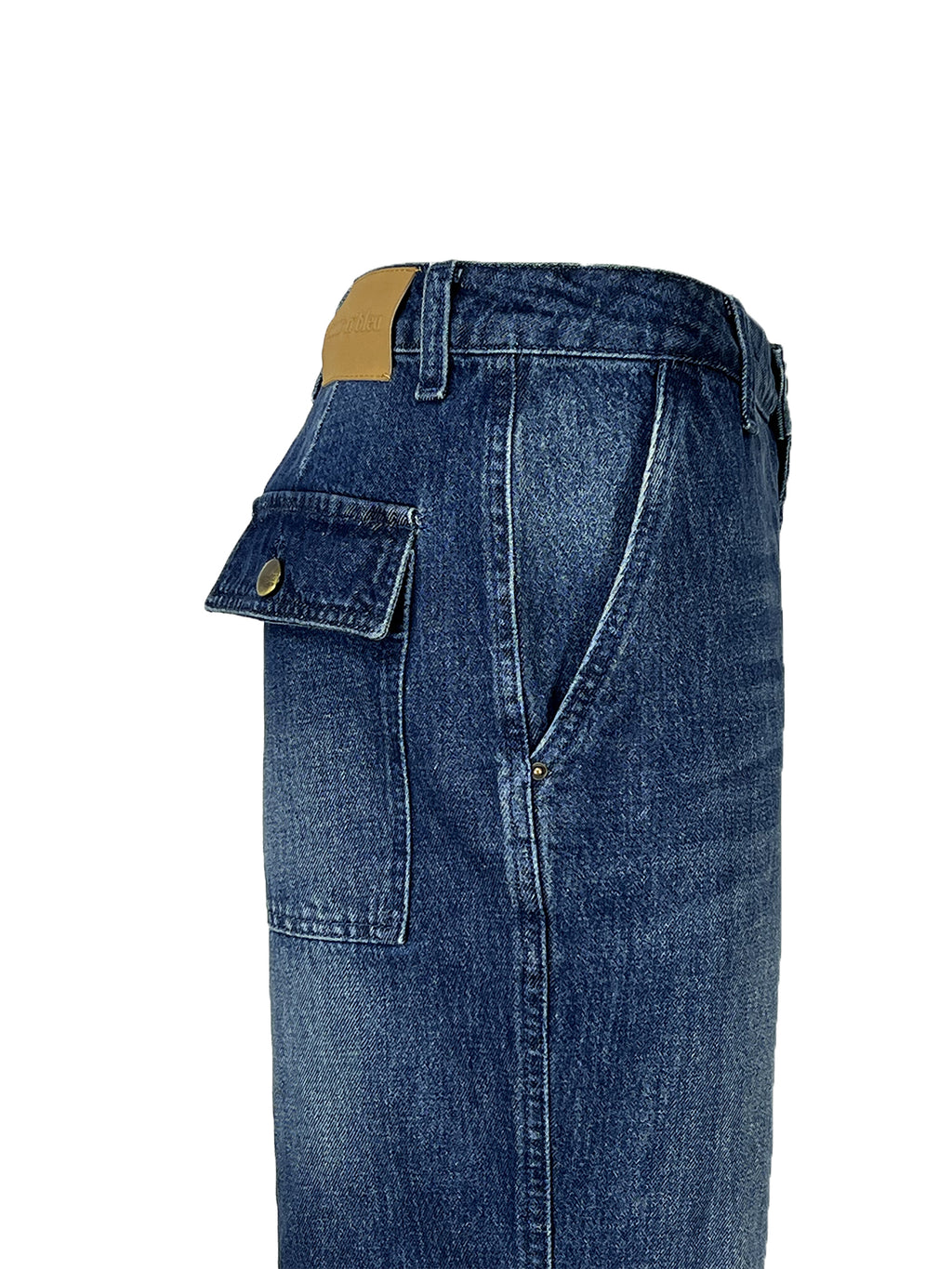 NOIR’N’BLEU ANDY-9 Jeans Donna Boyfriend Blu Medio Stone Washed Made in Italy