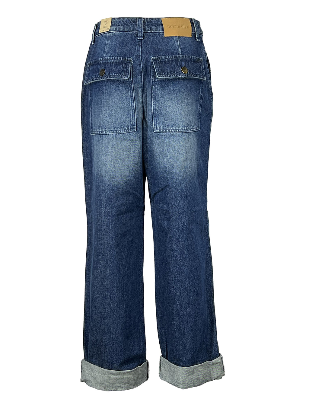 NOIR’N’BLEU ANDY-9 Jeans Donna Boyfriend Blu Medio Stone Washed Made in Italy
