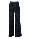 NOIR’N’BLEU ARIANE CHINOS-39 Jeans Palazzo Donna Floccato Denim Blu/Nero Made in Italy