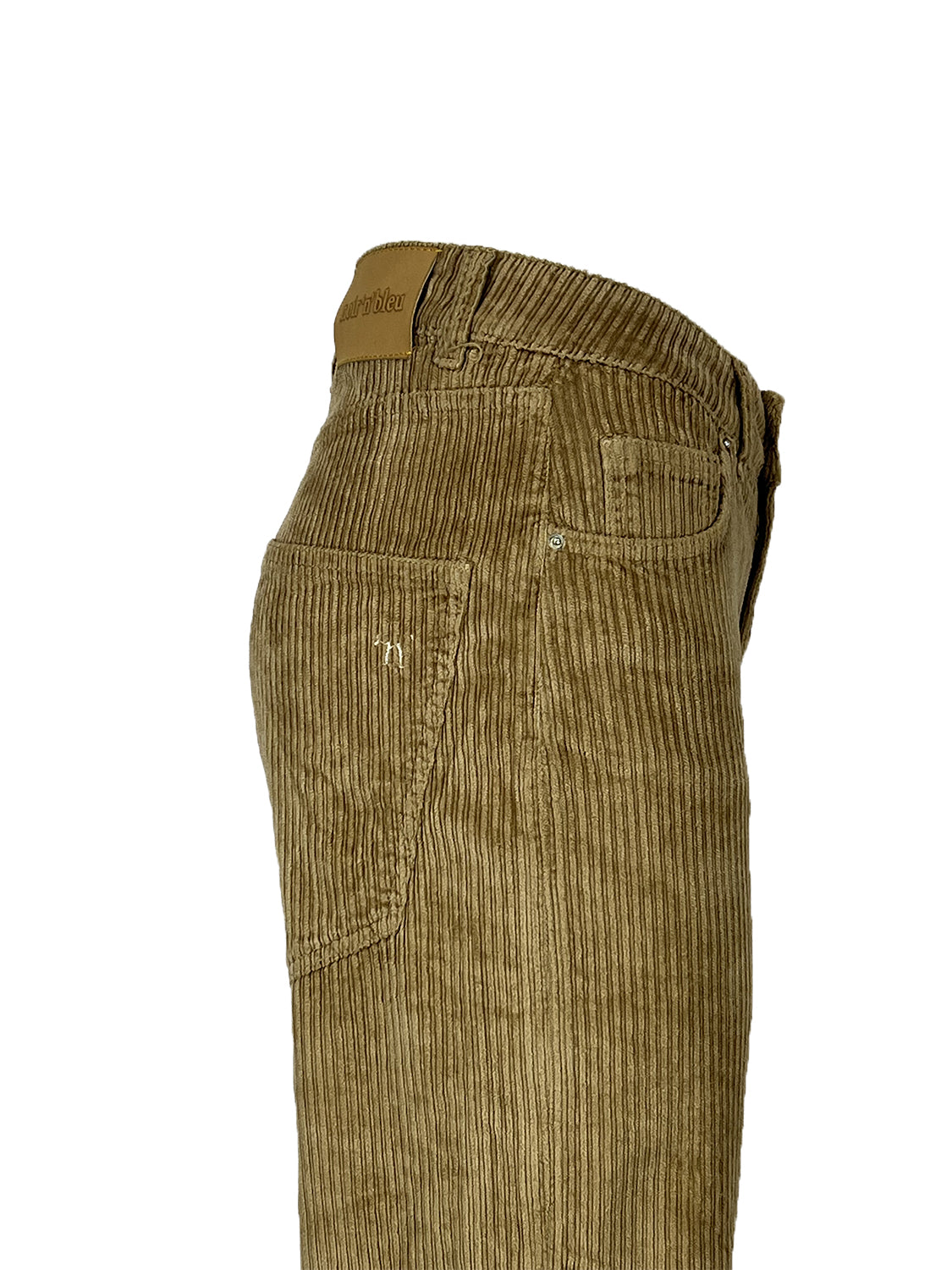 NOIR’N’BLEU ARIA-12 Jeans Donna Velluto Costa Francese Biscotto Gamba Larga Made in Italy