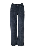 NOIR’N’BLEU ARIA-12 Jeans Donna Velluto Costa Francese Blu Gamba Larga Made in Italy