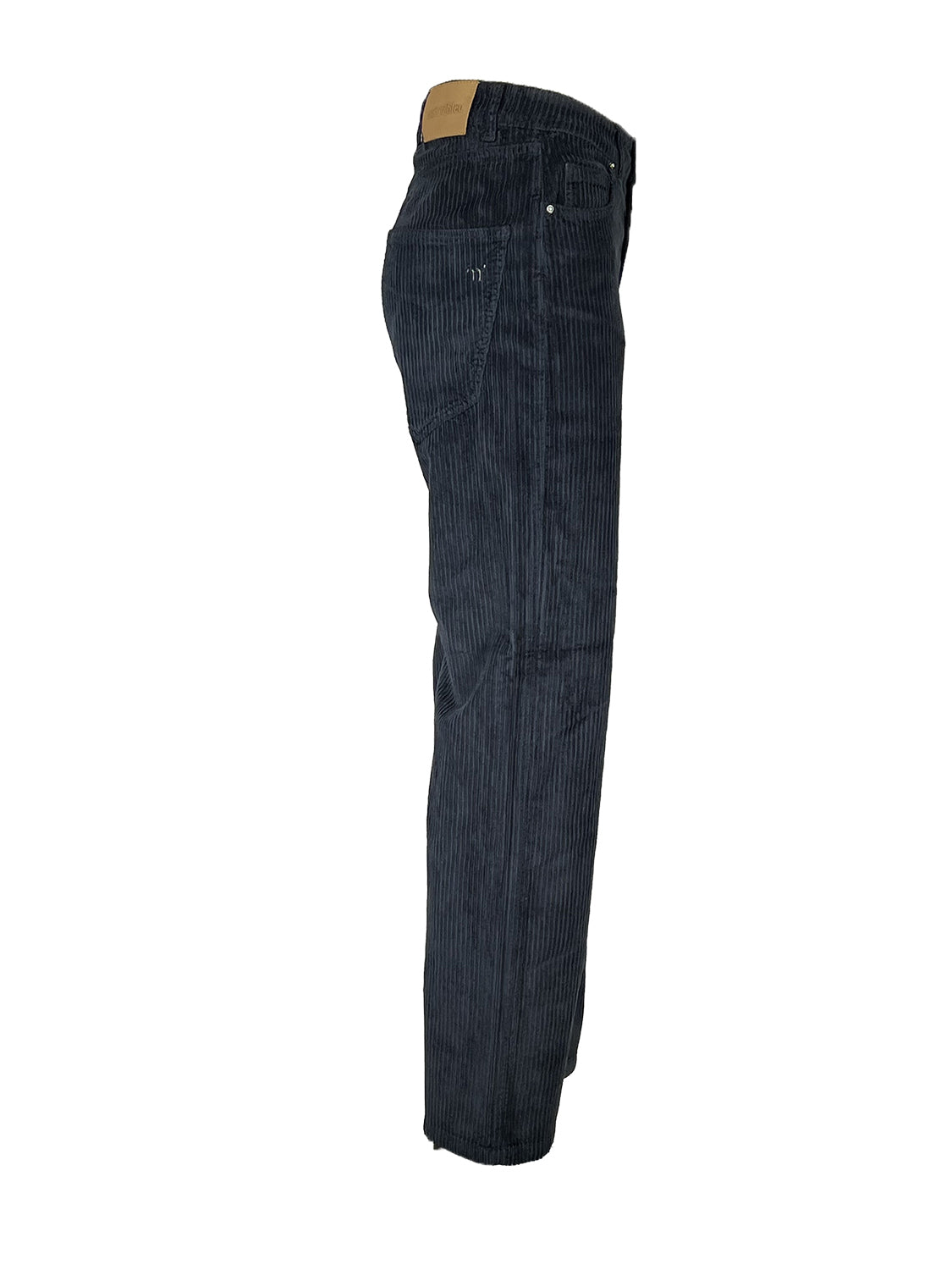 NOIR’N’BLEU ARIA-12 Jeans Donna Velluto Costa Francese Blu Gamba Larga Made in Italy