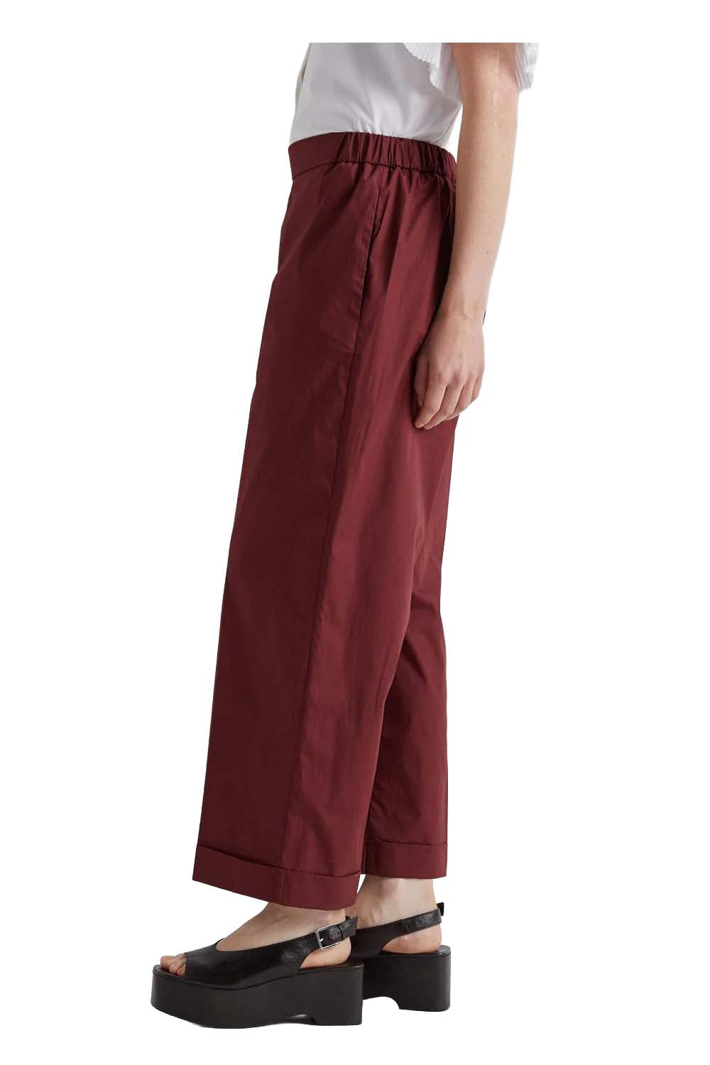 MEIMEIJ M6EA29 pantalone donna brandy cotone risvolto Made in Italy