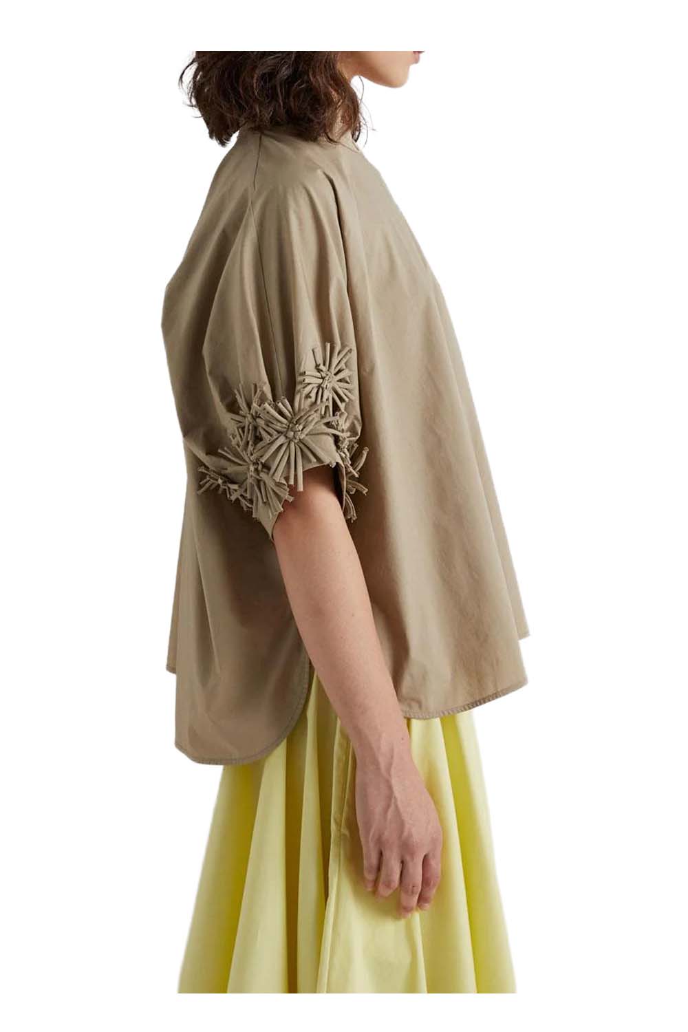 MEIMEIJ M6EA36 blusa donna cotone collo coreano Made in Italy