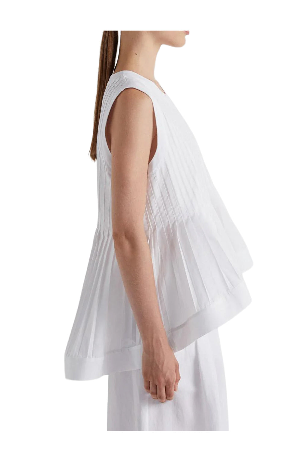 M6EL01 MEIMEIJ Blusa Bianca Plissè Made in Italy