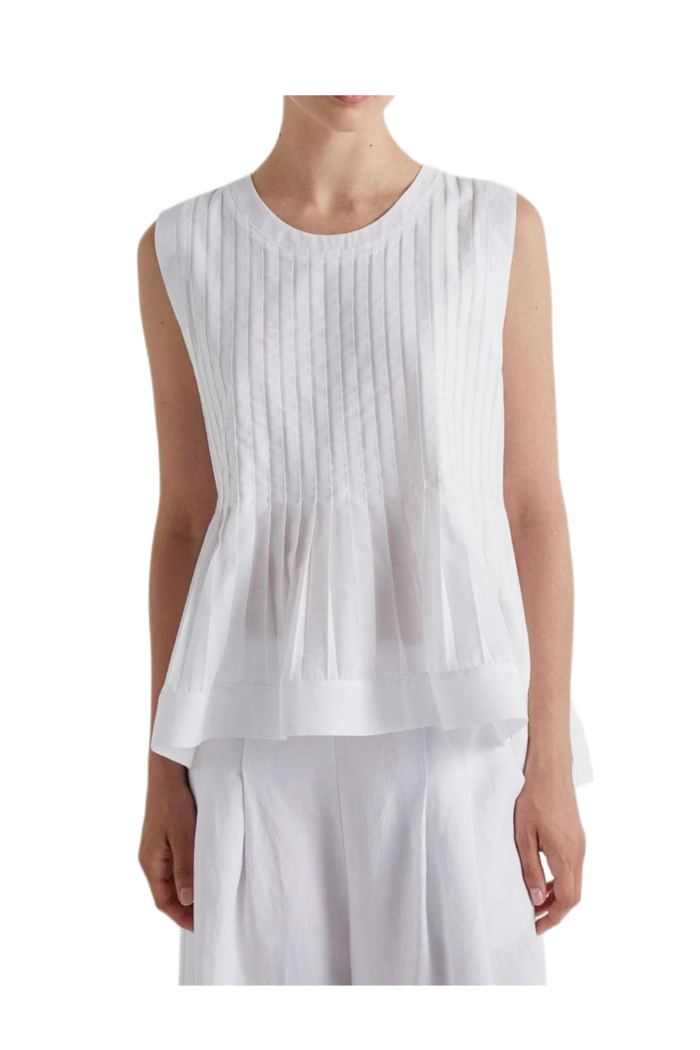 M6EL01 MEIMEIJ Blusa Bianca Plissè Made in Italy