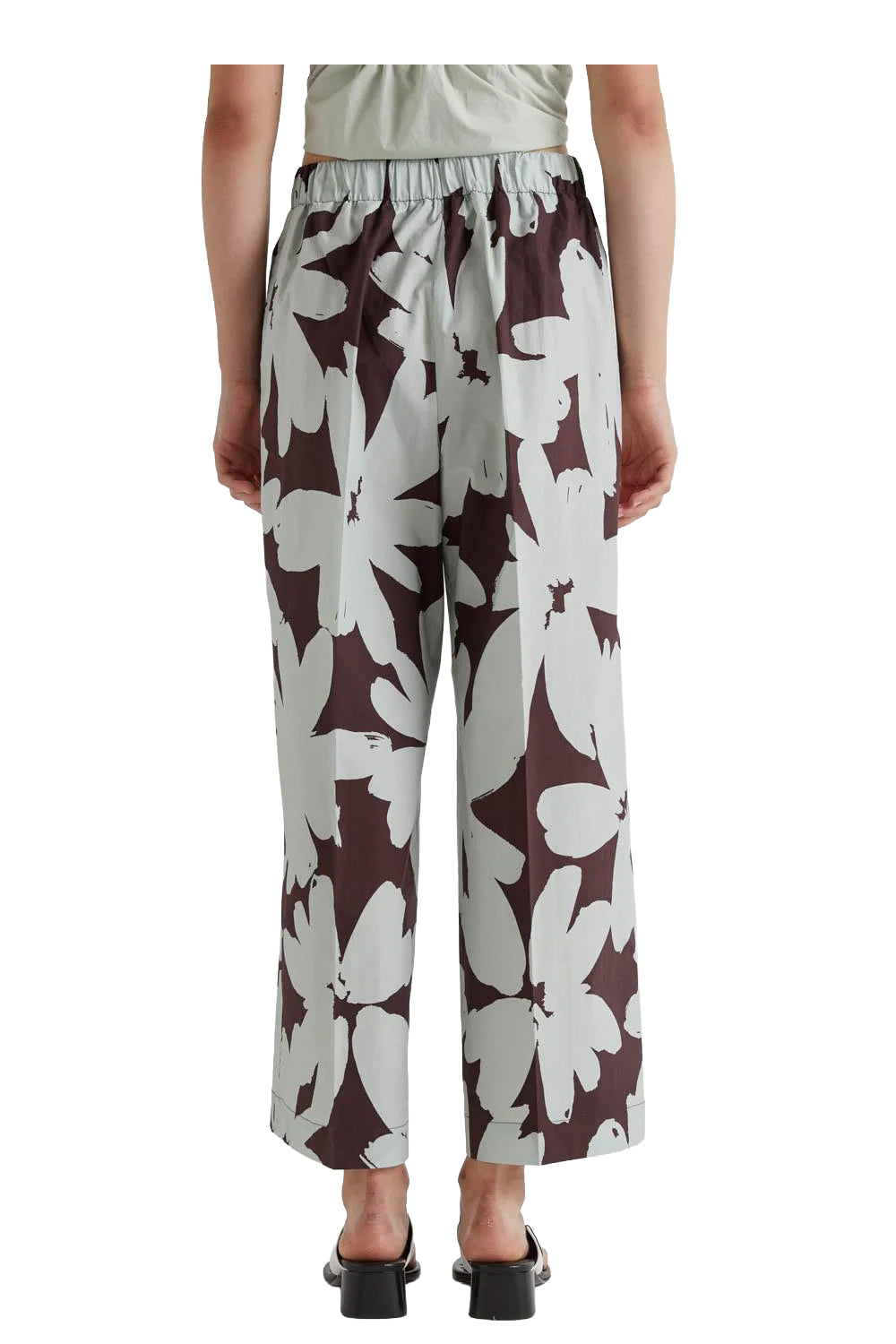MEIMEIJ M6ES04 pantalone donna fantasia marrone acqua Made in Italy
