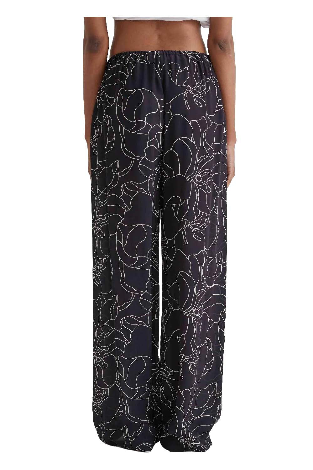 MEIMEIJ M6PAI2 pantalone donna blu bianco viscosa Made in Italy