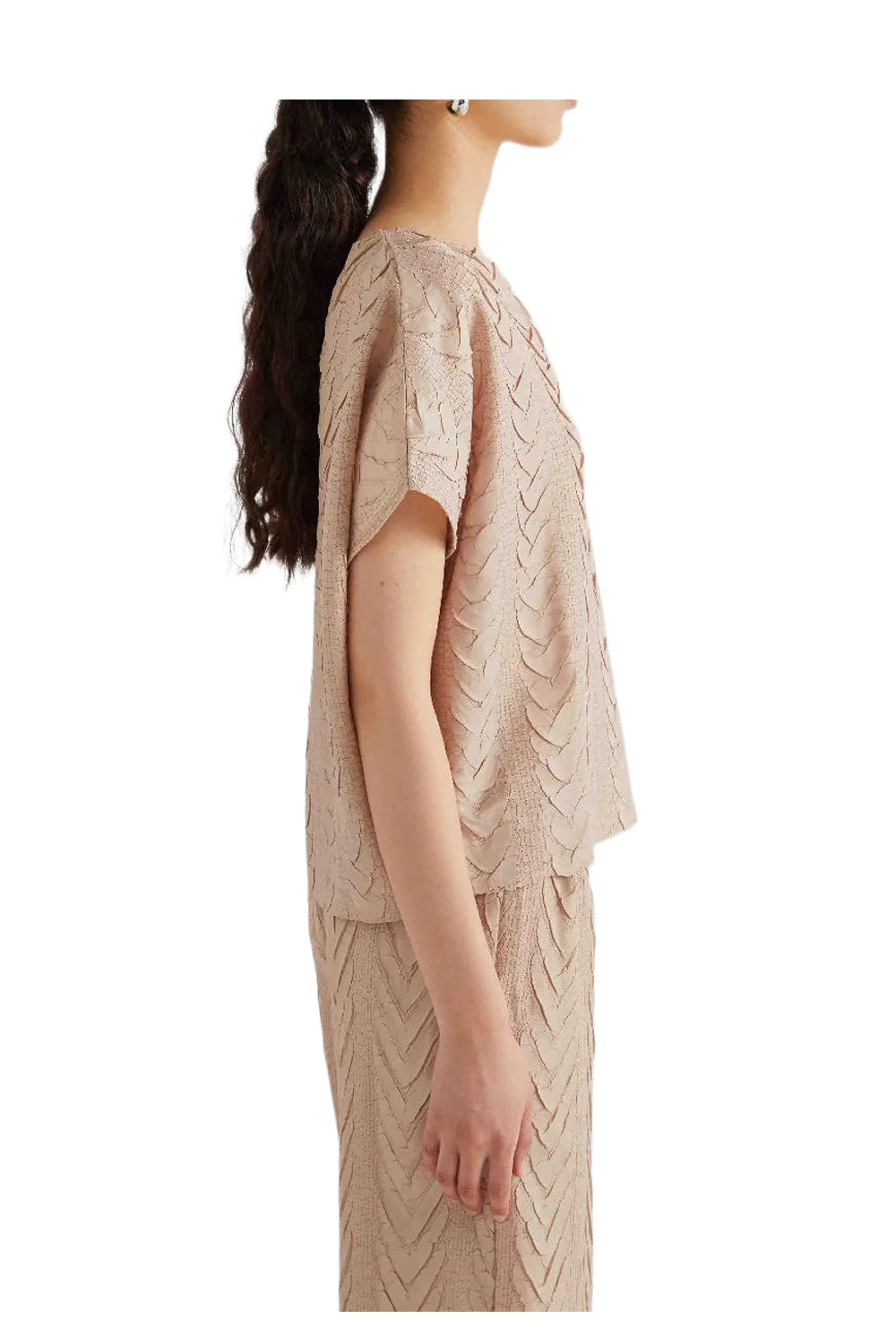 M6PY004 MEIMEIJ Blusa Plissettata Treccia