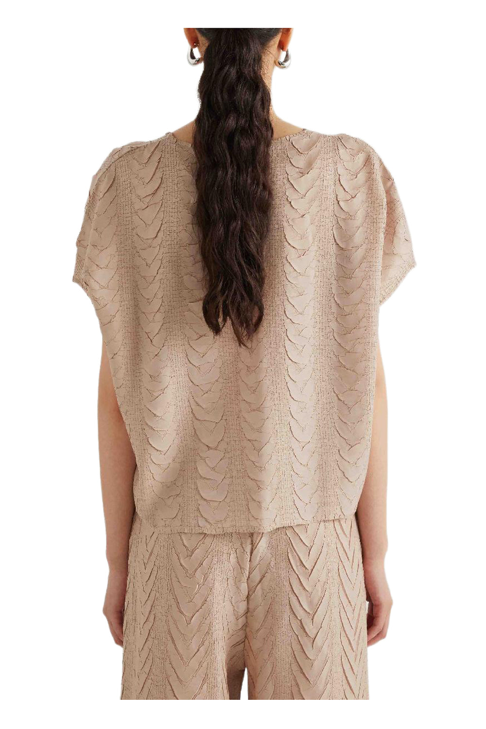 M6PY004 MEIMEIJ Blusa Plissettata Treccia